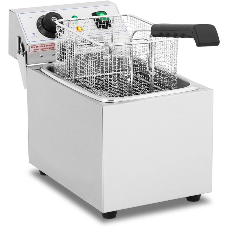 foto del prodotto royal catering friggitrice elettrica acciaio inox 230 v 8 l zona fredda termofusibile 3200 w