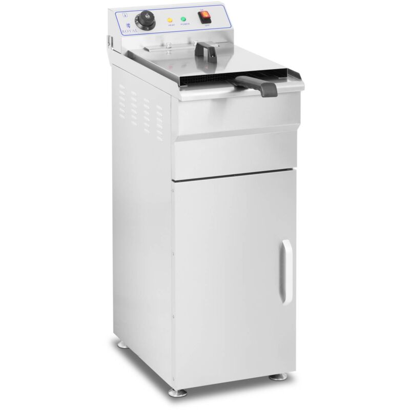 foto del prodotto royal catering friggitrice elettrica professionale in acciaio inox con armadietto 400 v 16 l