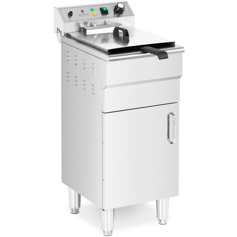foto del prodotto royal catering friggitrice elettrica professionale mobiletto rubinetto di scarico 5000w 16 l