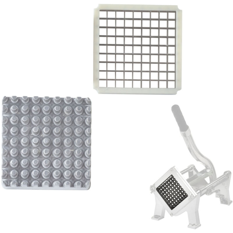 foto del prodotto royal catering griglia con pressa per affetta patatine manuale 10x10 mm