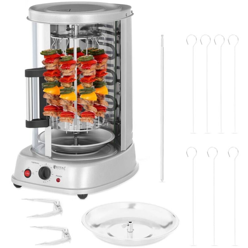 foto del prodotto royal catering grill verticale elettrico 4 in 1 1500 w 21 l 230 v 120 c timer 60 minuti acciaio