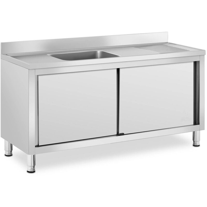 foto del prodotto royal catering lavello in acciaio inox cucina professionale lavandino 1 vasca 500x400x240 mm