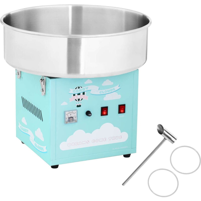 foto del prodotto royal catering macchina per zucchero filato candy floss 52 cm 1.200w misurino incl. turchese