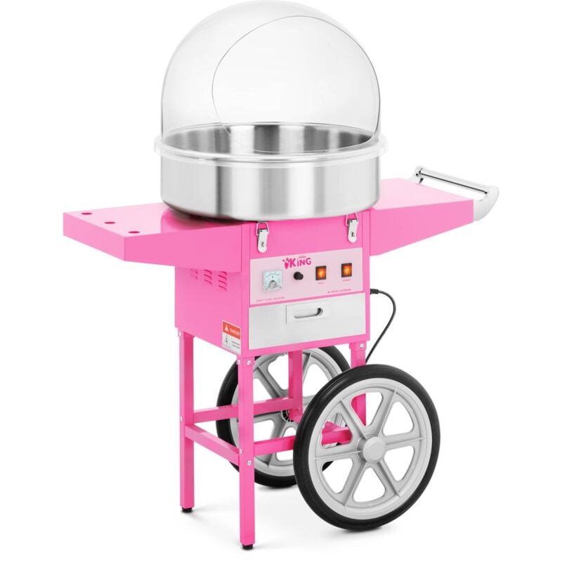 foto del prodotto royal catering macchina zucchero filato professionale acciaio inox carretto a ruote cupola