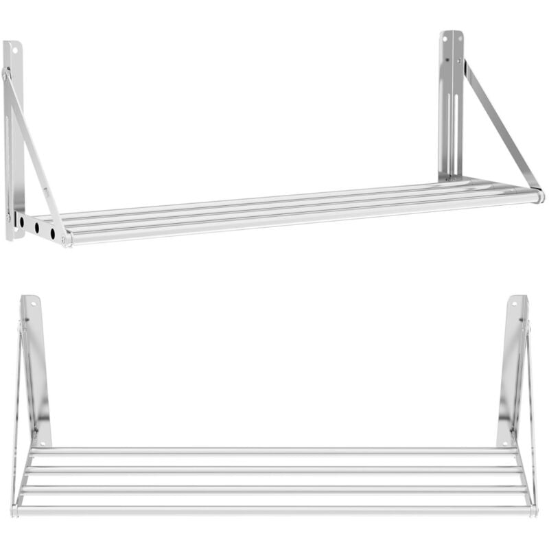 foto del prodotto royal catering mensola da parete pieghevole in acciaio inox fino a 40 kg 100 x 30 cm