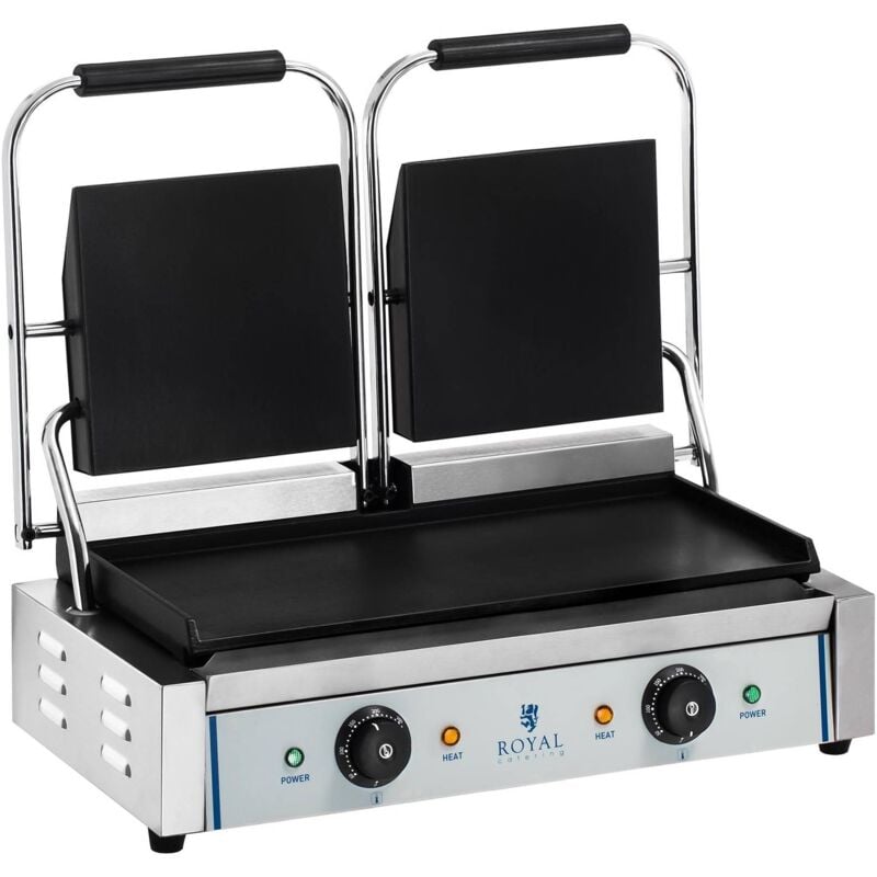 foto del prodotto royal catering piastra per panini doppia elettrica professionale griglia in ghisa 2 x 1800 watt
