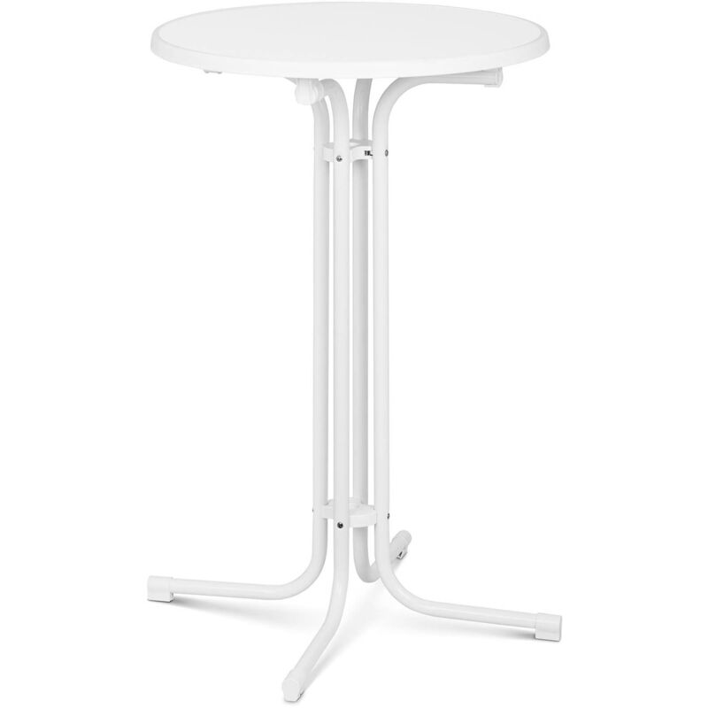 foto del prodotto royal catering tavolo da bar pieghevole tavolino altro da bistro chiosco rotondo 70 cm bianco