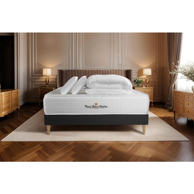 foto del prodotto royal palace bedding - pacchetto letto completo - materasso 140x190cm + box spring (monoblocco) + 2 cuscini + piumino - windsor