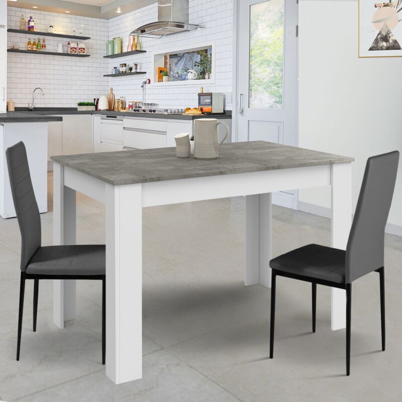 foto del prodotto rozy mesa de comedor para 6 personas tablero blanco efecto hormig n 110 cm
