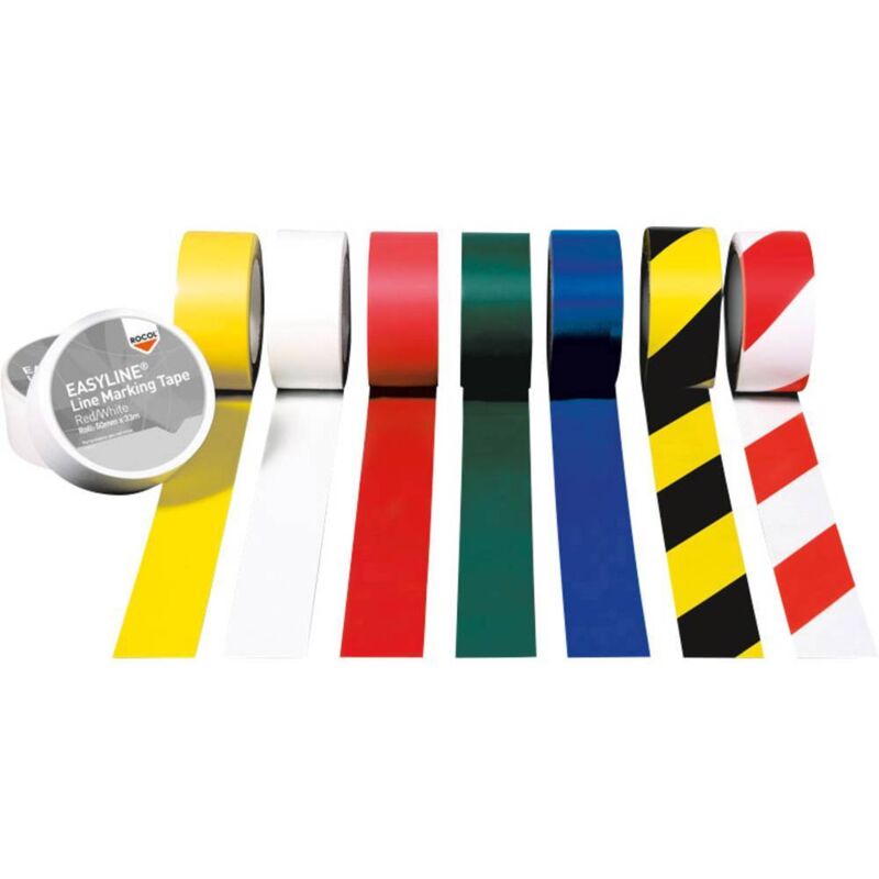 foto del prodotto rs56016 rs56016 nastro adesivo per segnalazioni easytape rosso, bianco l x l 33 m x 75 mm 1 pz. rocol