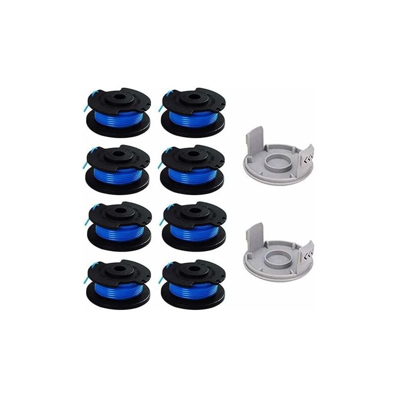 foto del prodotto rtgpt confezione da 10 bobine di ricambio per decespugliatore ryobi one ac14rl3a, 18v 24v 40v, 1,6mm, lunghezza 20,11m incluse 8 bobine e 2