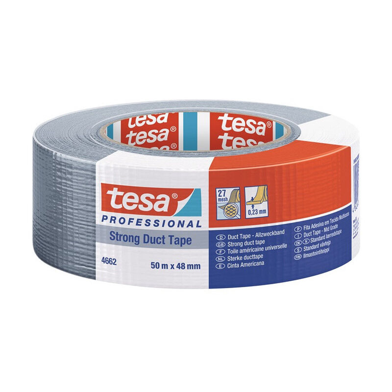 foto del prodotto ruban textile ruban adh sif tout usage 4662 argent mat l.50m l.72mm rl. tesa