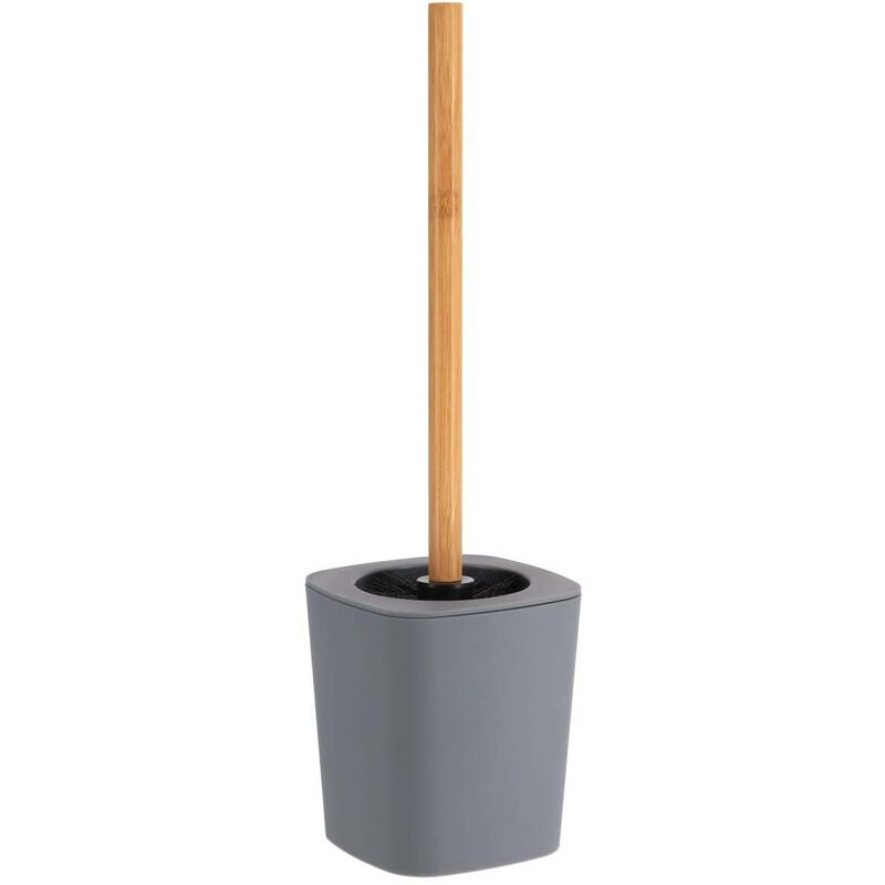 foto del prodotto rubber, scopino per wc in abs e bamb grigio, 11,5 x 11,5 x 38 cm tendance