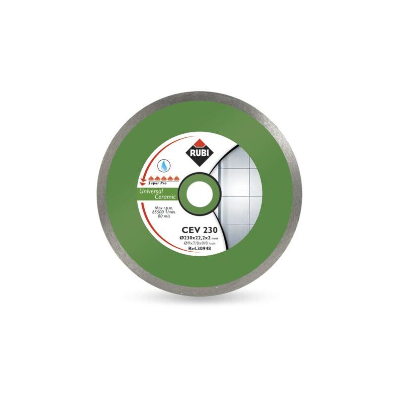 foto del prodotto rubi 25912 general ceramic continuous diamond blade cev 180 pro, grigio, 180 mm
