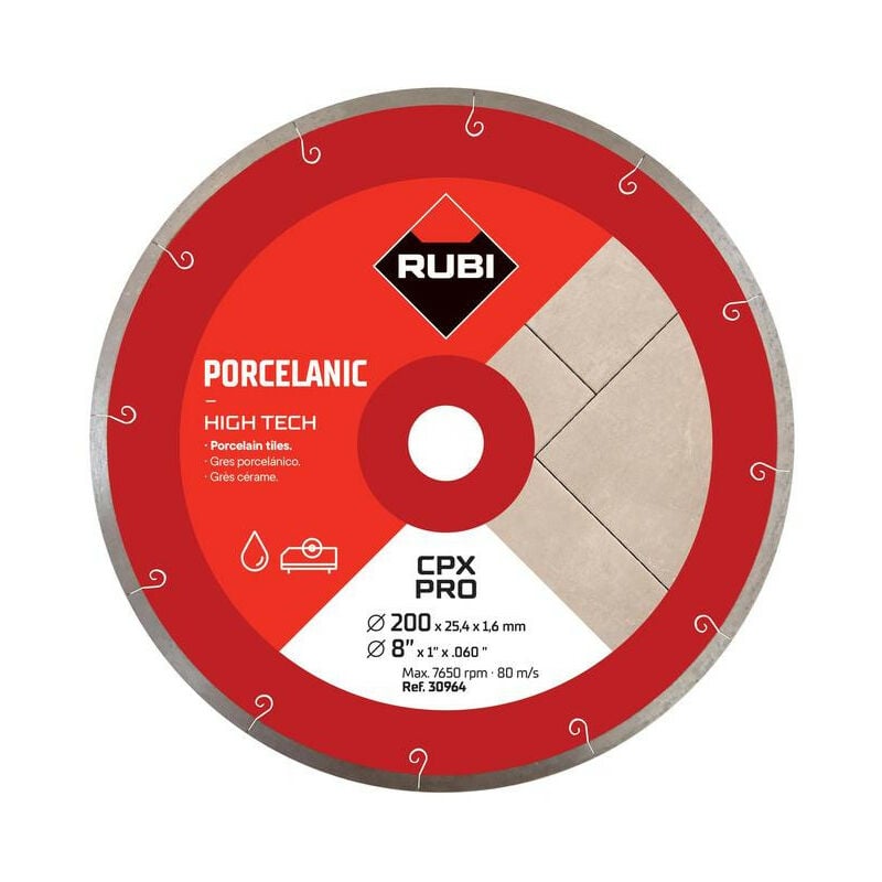 foto del prodotto rubi disco diamantato per gres porcellanato j slot 200 x 25,4 x 1,6mm cpx 200 pro
