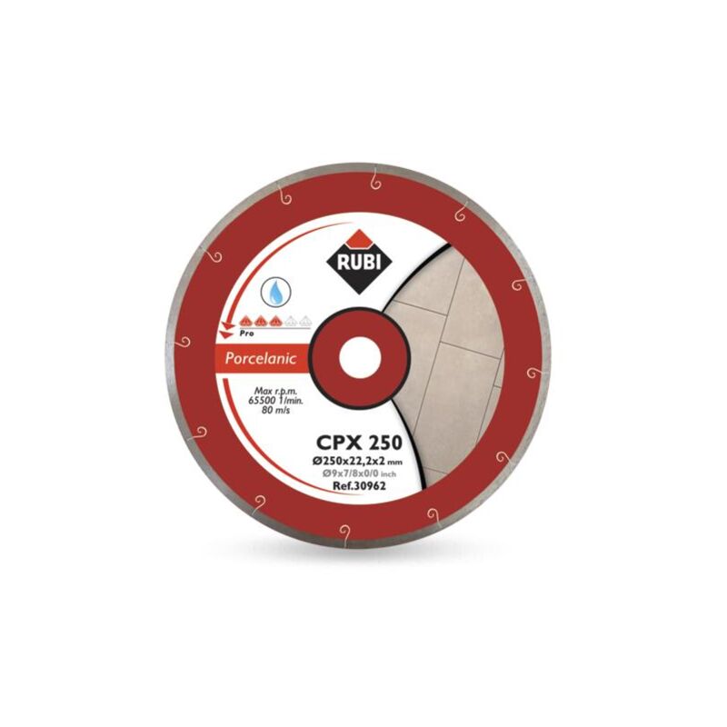 foto del prodotto rubi j slot cpx 250 pro de disco diamantato per gres gres porcellanato 250 mm 