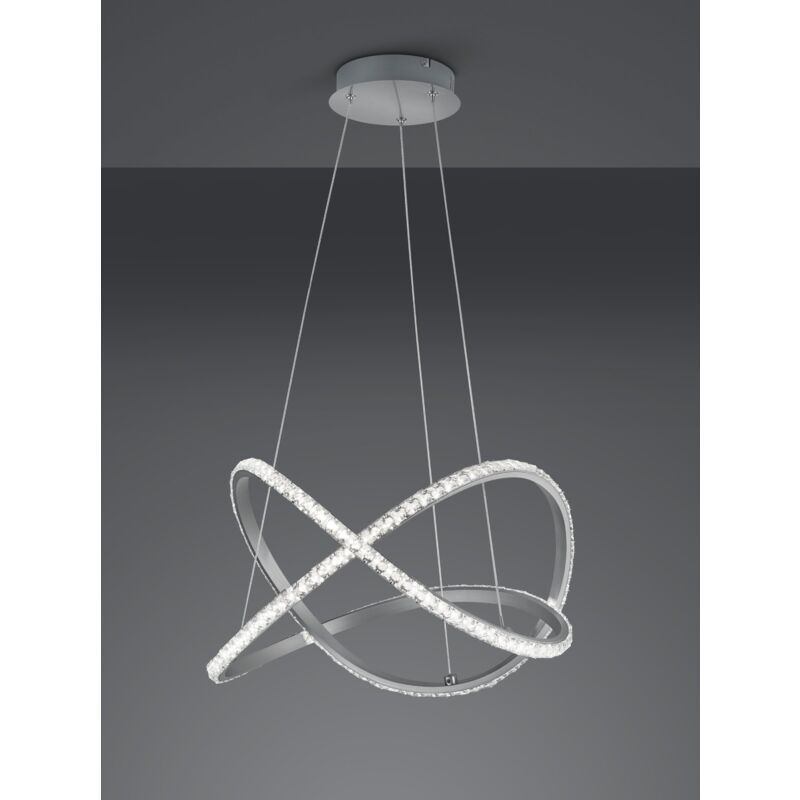 foto del prodotto rubin lampadario a sospensione a led 50 cm cristallo con telecomando