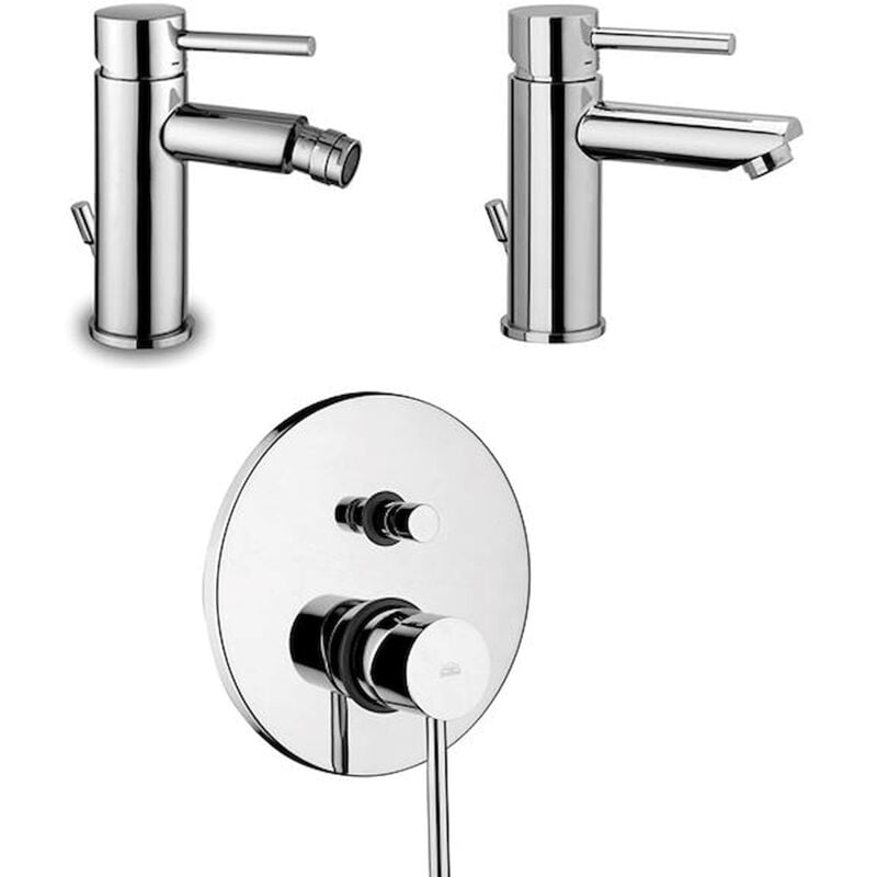 foto del prodotto rubinetteria paffoni - set rubinetto stick lavabo, doccia e bidet codice prod sk075hcr sk135h sk015cr
