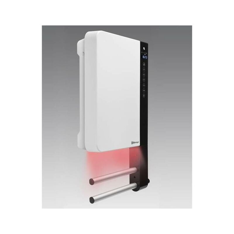 foto del prodotto rubinetteriashop termoventilatore da parete in colore bianco programmabile radialight windy tbwin013 bianco