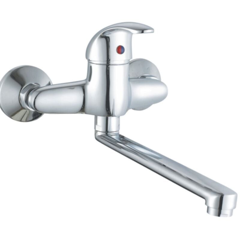foto del prodotto rubinetterie associate rubinetto per lavello a muro miscelatore euro monocomando cromato 14021