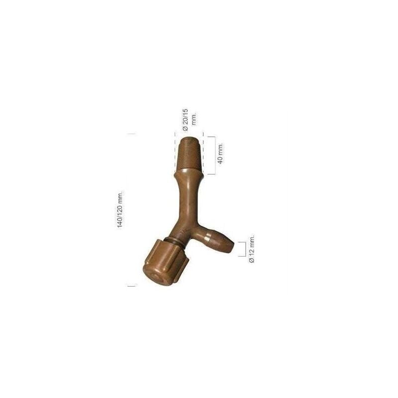 foto del prodotto rubinetto a botte curva in plastica da 40 mm filetto 20 mm
