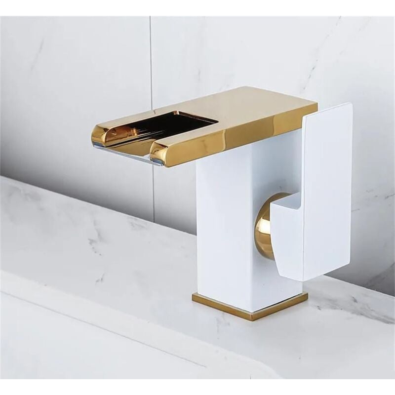 foto del prodotto rubinetto a cascata per bagno, rubinetto a cascata a led, rubinetto per lavabo da appoggio, rubinetto per lavabo in ottone massiccio