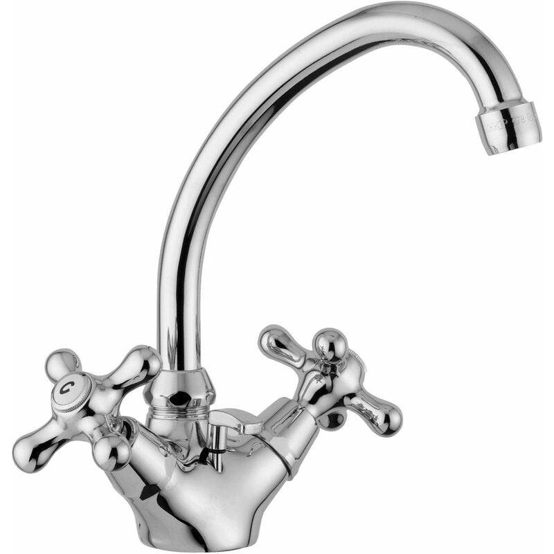 foto del prodotto rubinetto a doppia leva per lavabo canna girevole colore cromo paffoni iris irv077cr cromo - iris - piletta con salterello 1 1 4