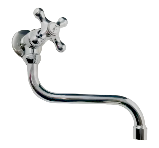 foto del prodotto rubinetto a parete vintage acqua fredda canna girevole