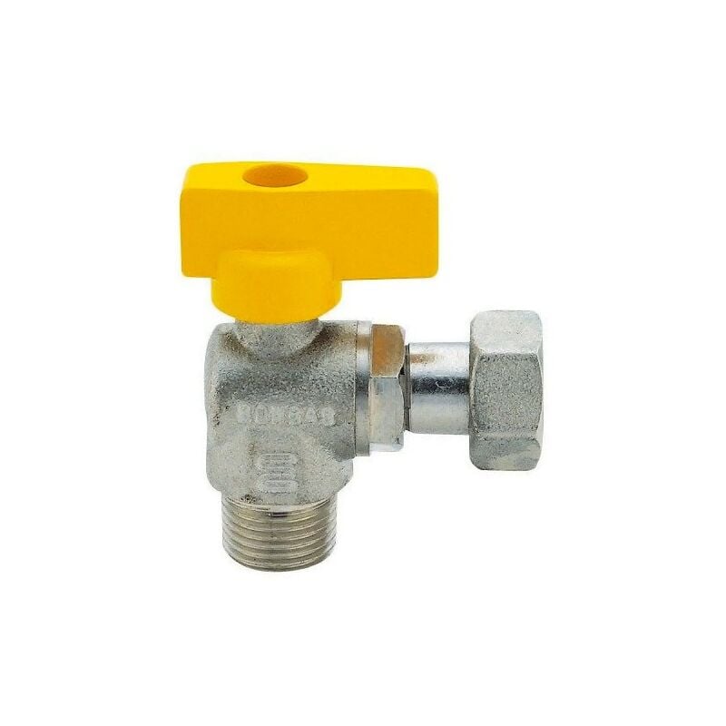 foto del prodotto rubinetto a sfera 1 2 x 1 2 per gas combustibili a squadra maschio per scaldabagno g0326n35