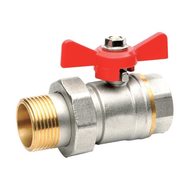 foto del prodotto rubinetto a sfera a farfalla con bocchettone mf dn 1