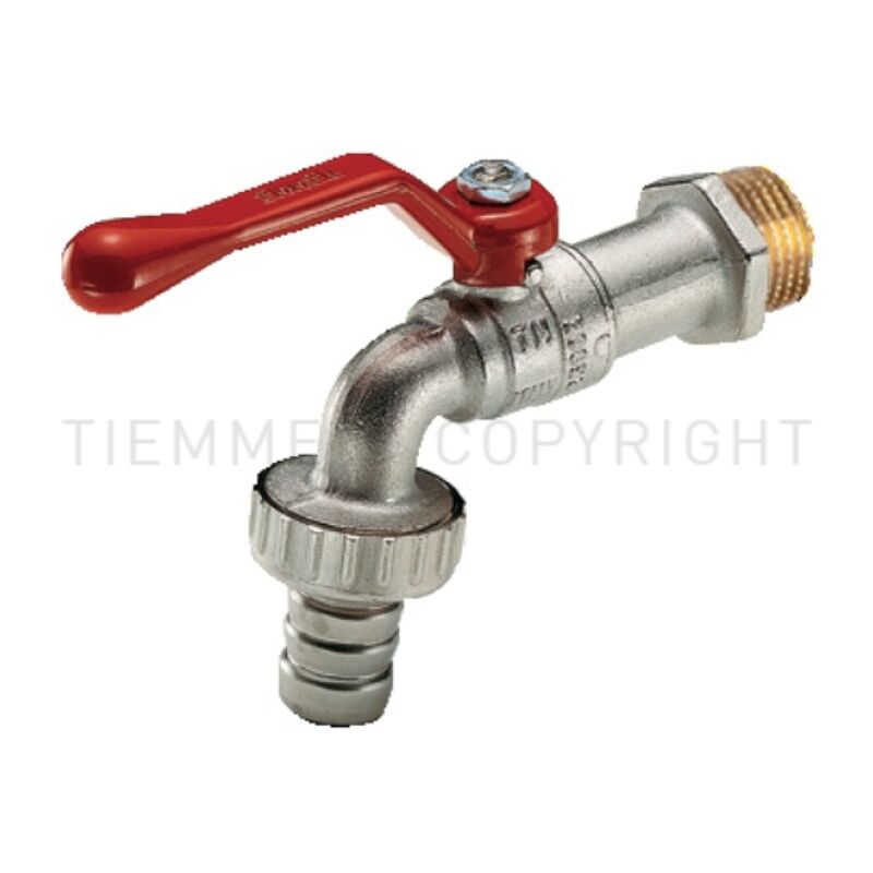 foto del prodotto rubinetto a sfera con portagomma e leva alluminio tiemme 2500004