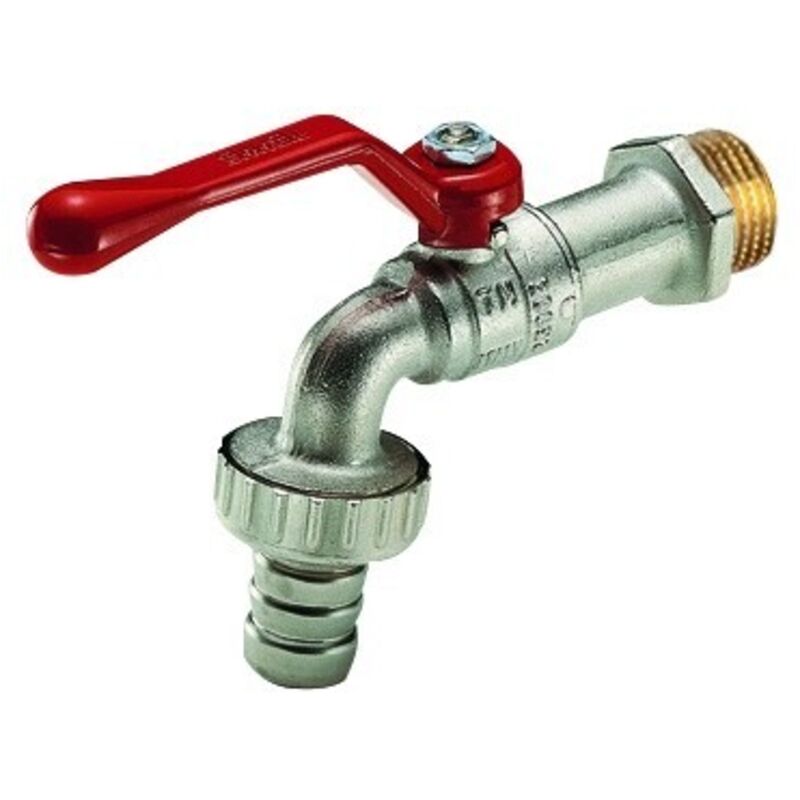 foto del prodotto rubinetto a sfera eolo portagomma leva alluminio rossa 3 8 leva rossa