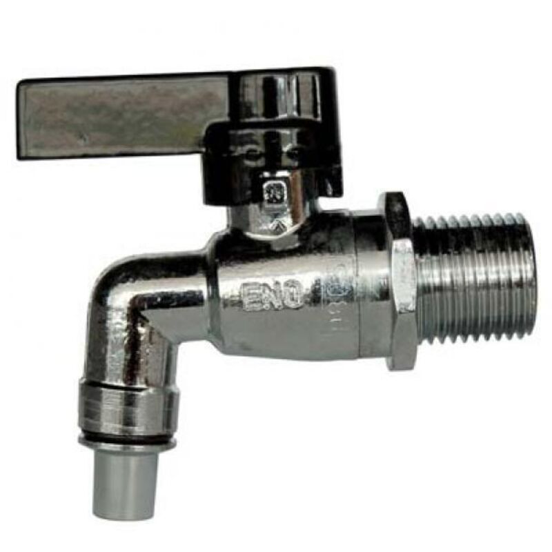 foto del prodotto rubinetto a sfera ottone + beccuccio stars nichelato 3/4m