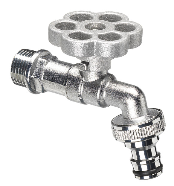 foto del prodotto rubinetto a sfera per fontana da giardino con fiore colorato belfer rub/029 alluminio