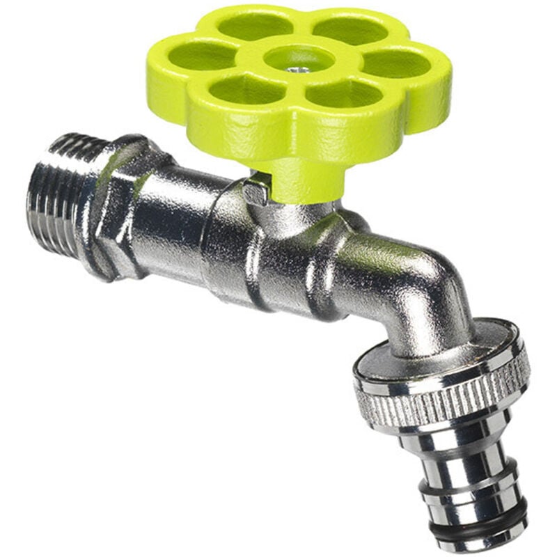 foto del prodotto rubinetto a sfera per fontana da giardino con fiore colorato belfer rub 029 verde acido