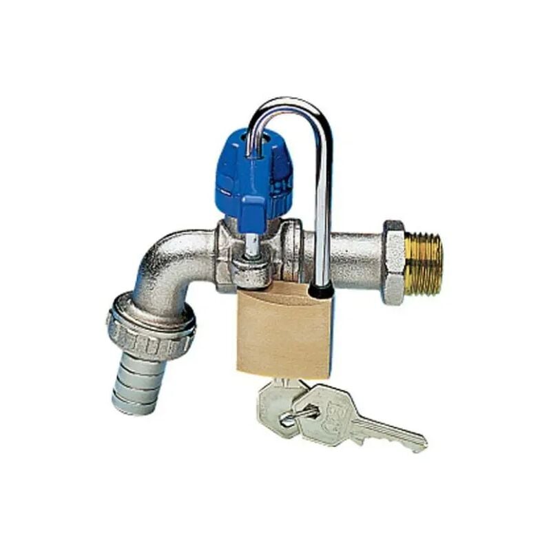 foto del prodotto rubinetto a sfera portagomma in ottone con leva e lucchetto modello eko look 1 2' enolgas