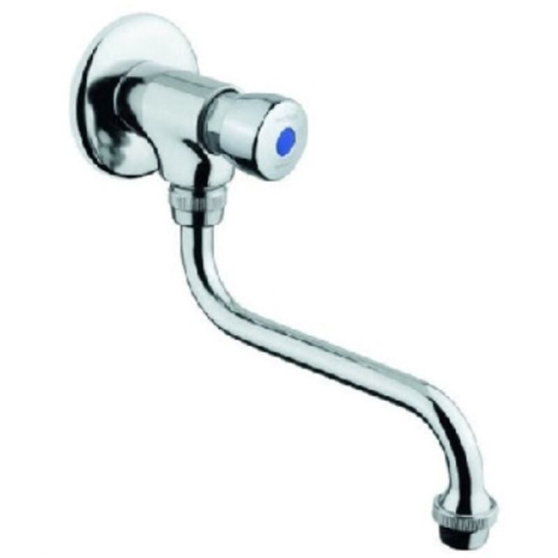 foto del prodotto rubinetto a snodo a pulsante da parete con arresto temporizzato cromo