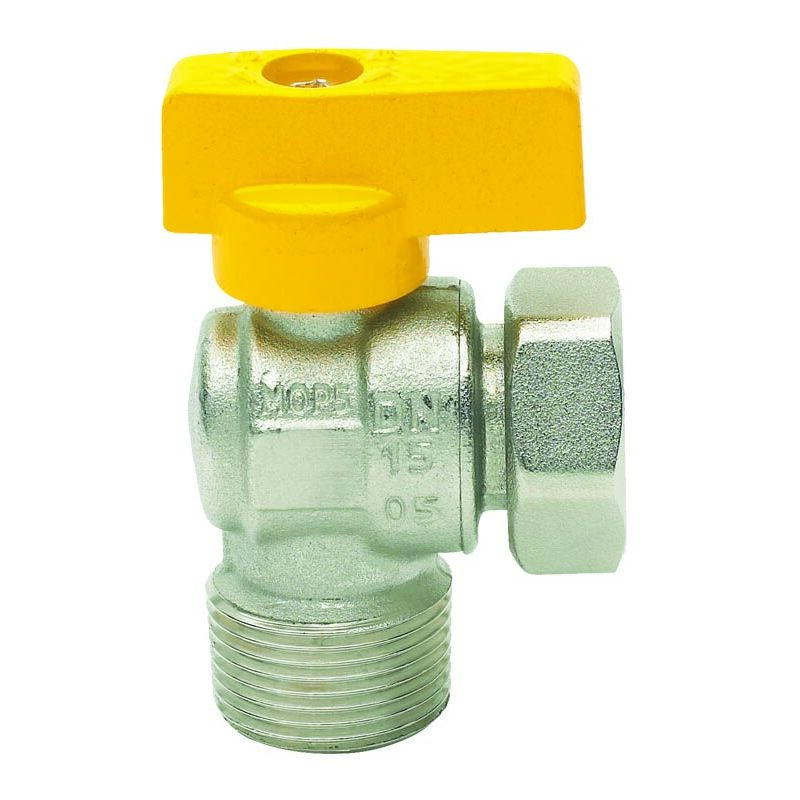 foto del prodotto rubinetto a squadra per gas 3 4 x3 4 mf gialla