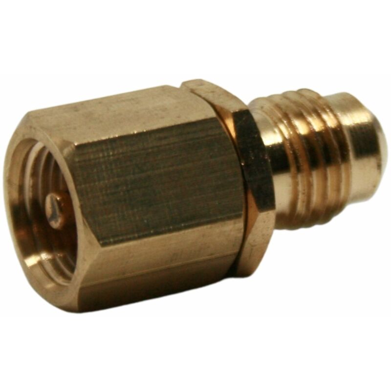 foto del prodotto rubinetto adattatore bombola gas r600 a ottone girevole 7 16 uscita tubo 1 4