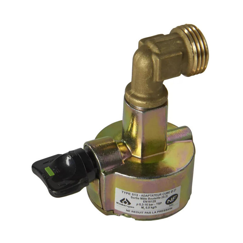 foto del prodotto rubinetto adattatore per bombole di gas per valvola di collegamento di diametro 27 mm