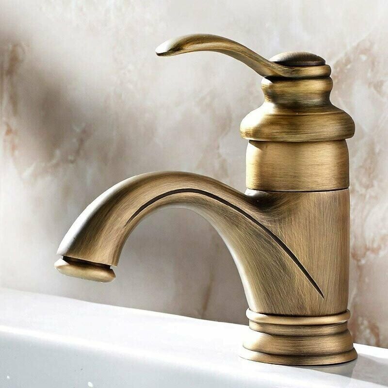 foto del prodotto rubinetto antico per vasca retr lavabo europeo lavabo caldo e freddo miscelatore finitura in bronzo brocche vintage disegno a spruzzo balcone bar wc