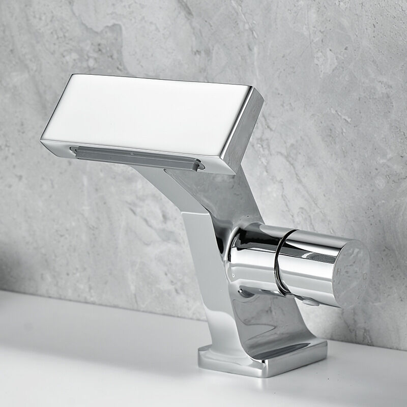 foto del prodotto rubinetto bagno cascata miscelatore per lavabo moderno con tubo da 3 8 cromato