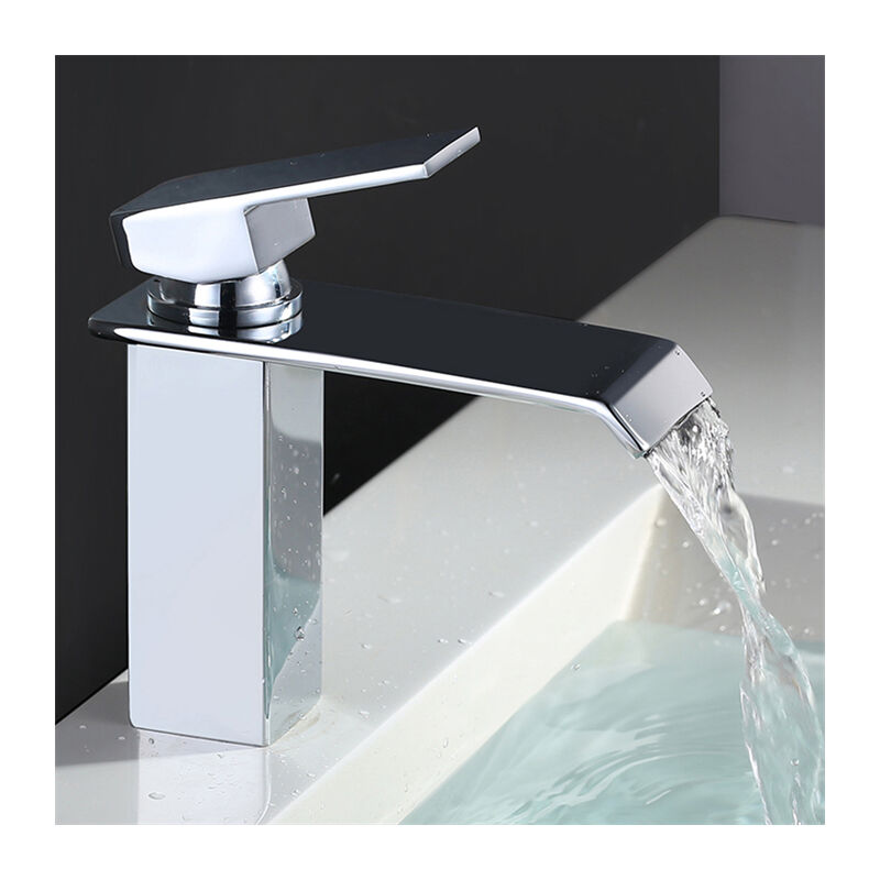 foto del prodotto rubinetto bagno design moderno a cascata miscelatore monocomando ottone cromato