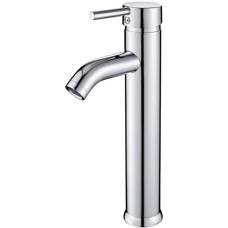 foto del prodotto rubinetto bagno lavabo alto miscelatore monocomando in acciaio inossidabile fredda e calda regolabile rubinetto cromo