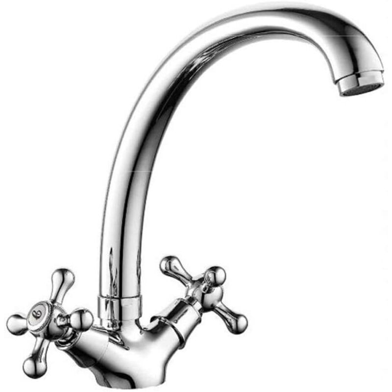 foto del prodotto rubinetto bagno miscelatore lavabo a cascata alta, ottone cromato maka