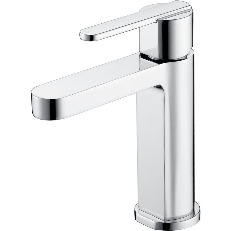 foto del prodotto rubinetto bagno monocomando rubinetto lavabo in ottone per acqua calda fredda rubinetto lavabo rubinetto canna corta colore cromo