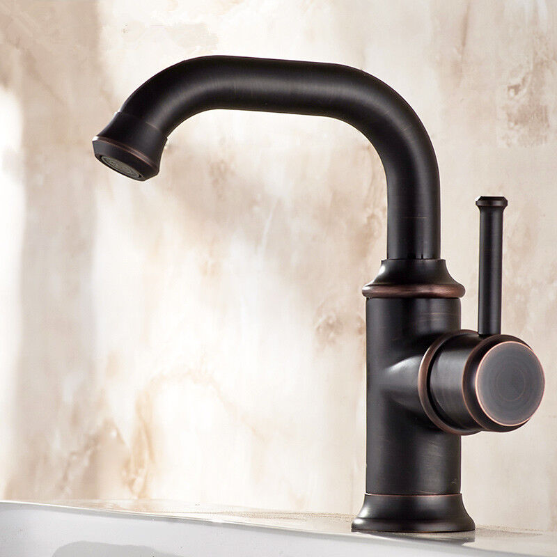 foto del prodotto rubinetto bagno vintage miscelatore per lavabo 360 rubinetto da cucina in ottone antico con tubo g3 8 nero