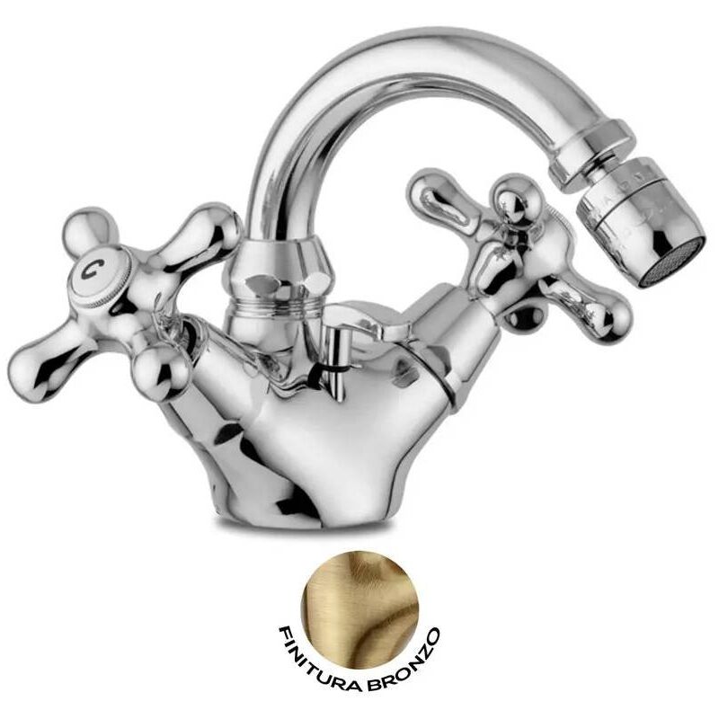 foto del prodotto rubinetto bidet con canna orientabile bronzato paffoni serie iris irv137br ottone bronzato