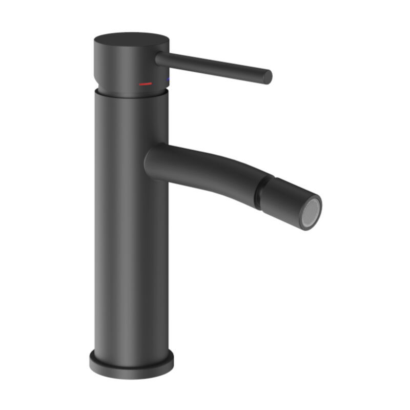 foto del prodotto rubinetto bidet monocomando jazz ottone montaggio rapido nero opaco e piletta