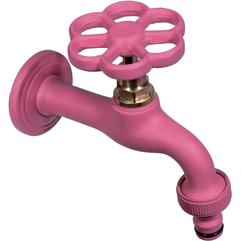 foto del prodotto rubinetto colorato per fontana da giardino in ottone belfer rub 024 ciclamino